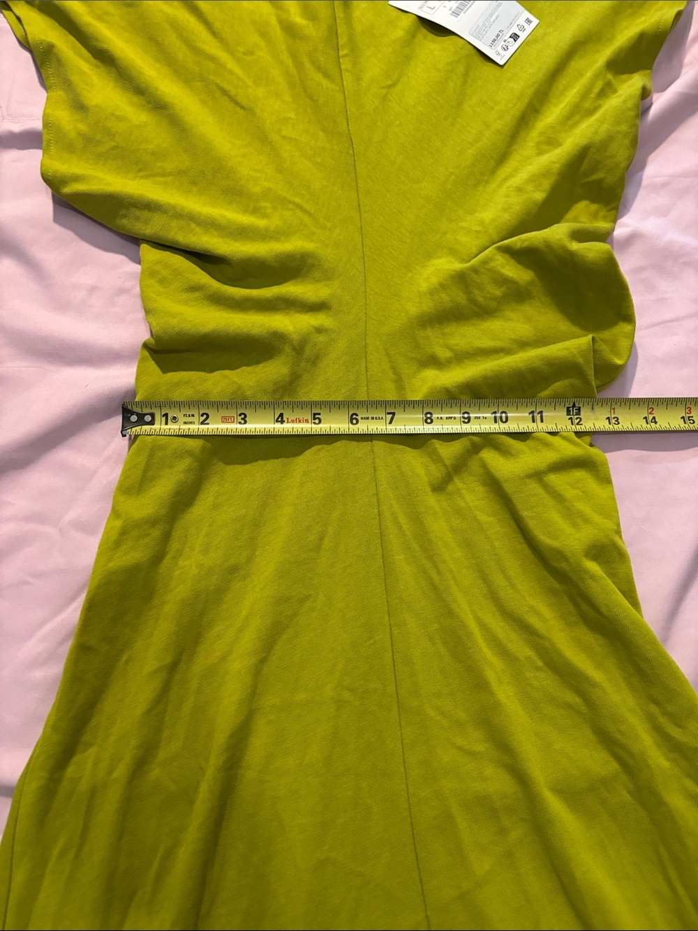 Zara Chartreuse V-Neck Maxi Dress (runs small and narrow in waist) - Picture 4 of 7